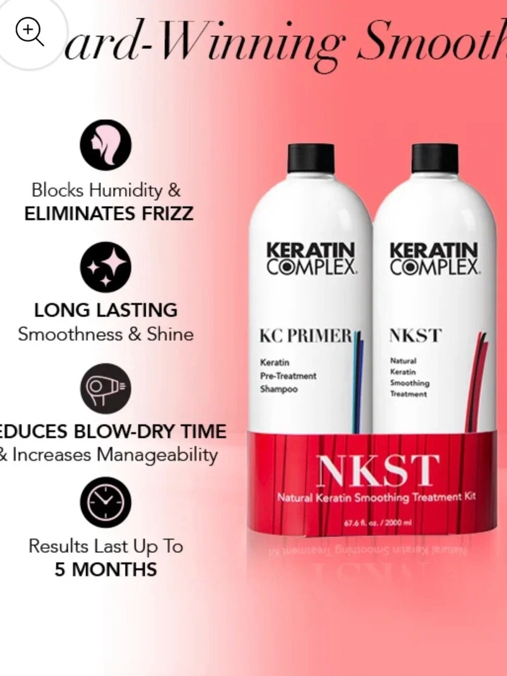 NWT NKST Natural Keratin Smoothing Treatment Kit - White & Red 16oz